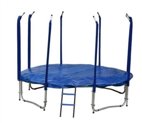 Trampolina Ogrodowa Jumpi 252cm/8FT Maxy Comfort Niebieska Z Wewnętrzną Siatką Jumpi