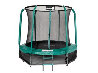 Trampolina Ogrodowa Jumpi 252cm/8FT Maxy Comfort Zielona Z Wewnętrzną Siatką Jumpi