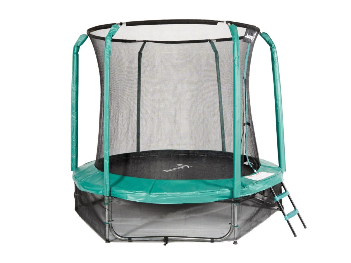 Trampolina Ogrodowa 244 cm / 8 FT Maxy Comfort Zielona Z Wewnętrzną Siatką Trampolina Ogrodowa 244 cm / 8 FT Maxy Comfort Zielona Z Wewnętrzną Siatką