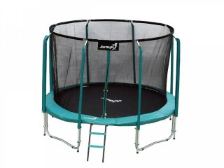 Trampolina Ogrodowa Jumpi 374cm/12FT Maxy Comfort Zielona Z Wewnętrzną Siatką Jumpi