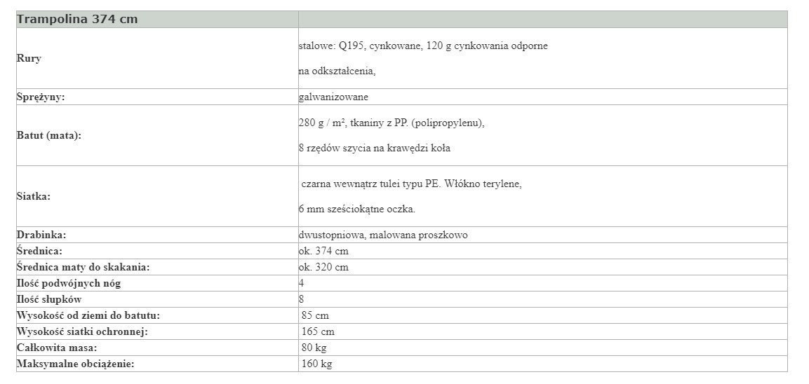 Trampolina Ogrodowa 374cm 12FT Niebieska Maxy Comfort Z Wewnętrzną Siatką Trampolina Ogrodowa 374cm 12FT Niebieska Maxy Comfort Z Wewnętrzną Siatką