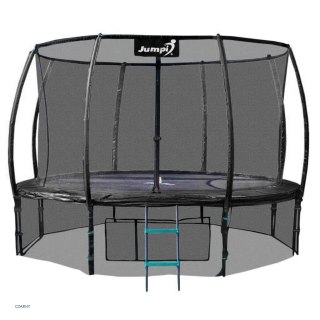 Trampolina Ogrodowa Jumpi 374cm/12FT Maxy Comfort Plus Czarna Z Wewnętrzną Siatką Jumpi