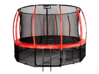 Trampolina Ogrodowa Jumpi 435cm/14FT Maxy Comfort Plus Czerwona Z Wewnętrzną Siatką Jumpi