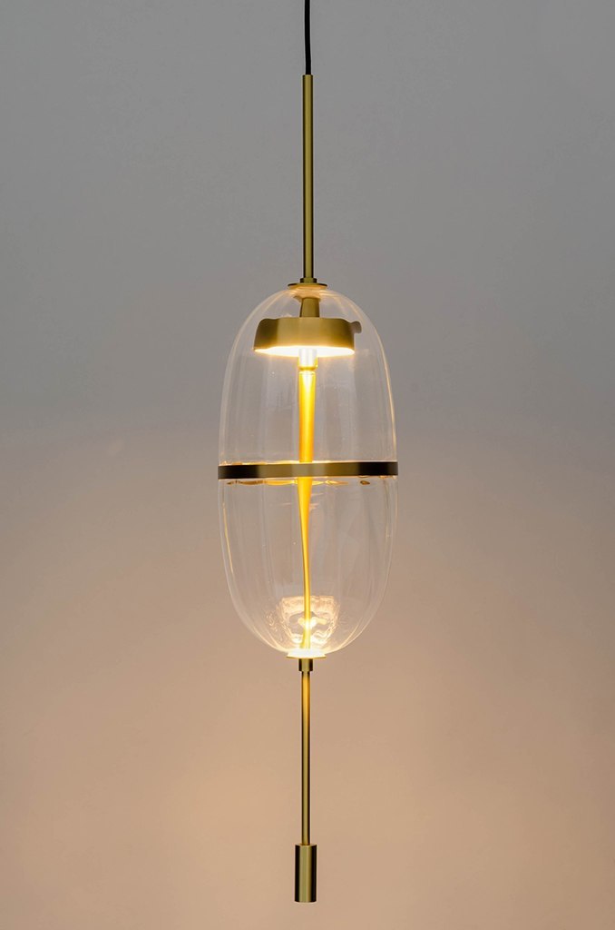 Lampa wisząca CHAPLIN 200 mosiądz - LED, szkło King Home