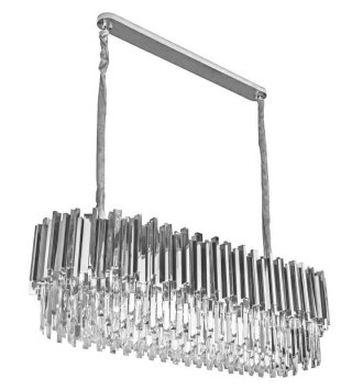 Lampa wisząca MIRIAL LONG SILVER 90 - stal, kryształ