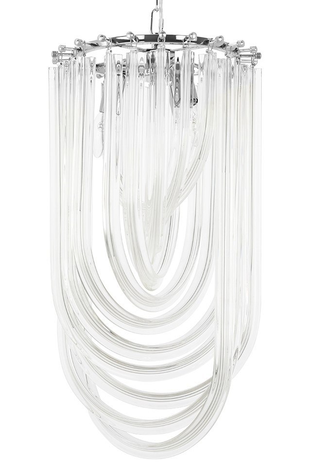 Lampa wisząca MURANO L chrom - szkło, metal Lampa wisząca MURANO L chrom - szkło, metal