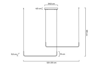 Lampa wisząca RECTAN DUO 120 czarna