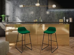 Krzesło barowe SLIGO aksamitne ciemnozielone VELVET