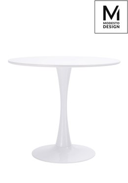 MODESTO stół TULIP FI 90 biały - MDF, podstawa metalowa Modesto Design