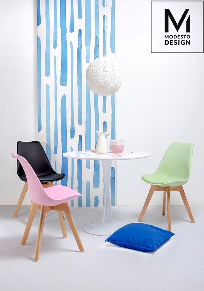 MODESTO stół TULIP FI 90 biały - MDF, podstawa metalowa MODESTO stół TULIP FI 90 biały - MDF, podstawa metalowa