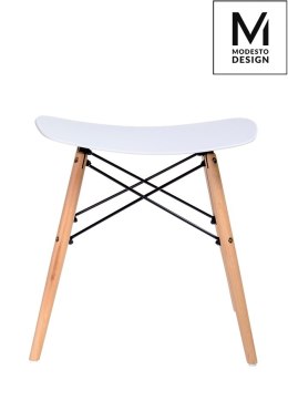 MODESTO stołek BORD biały - polipropylen, podstawa bukowa Modesto Design