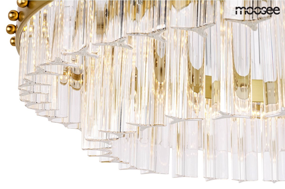 MOOSEE lampa wisząca SATURNUS 47 DUO złota - LED, kryształ, stal szczotkowana MOOSEE lampa wisząca SATURNUS 47 DUO złota - LED, kryształ, stal szczotkowana