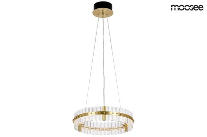 MOOSEE lampa wisząca SATURNUS 47 złota - LED, kryształ, stal szczotkowana