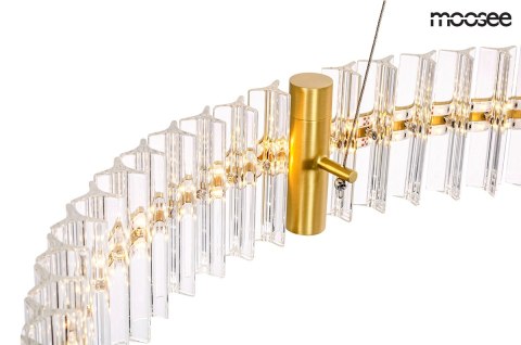 MOOSEE lampa wisząca SATURNUS 70 złota - LED, kryształ, stal szczotkowana