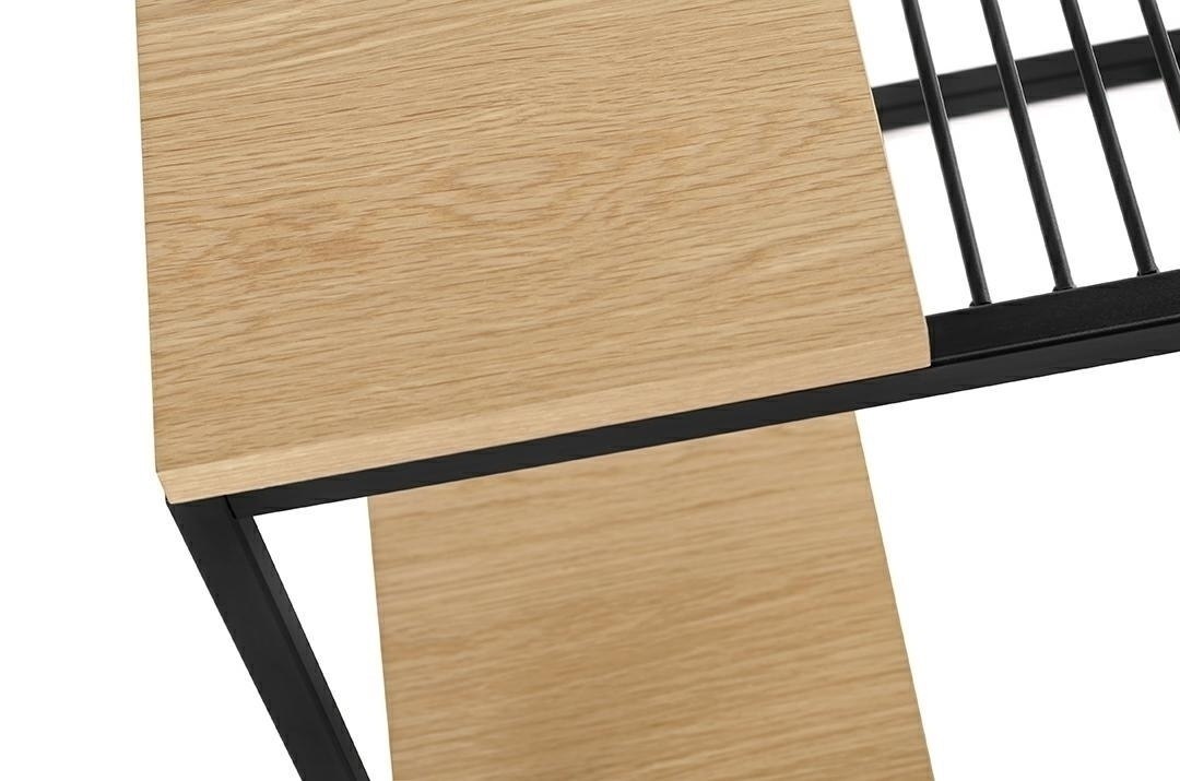 Stolik GALLER dąb - gazetnik, MDF, metal Stolik GALLER dąb - gazetnik, MDF, metal