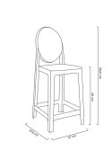 Krzesło barowe VICTORIA 65 cm dymione - poliwęglan