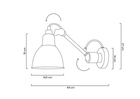 Lampa ścienna RANF czarna