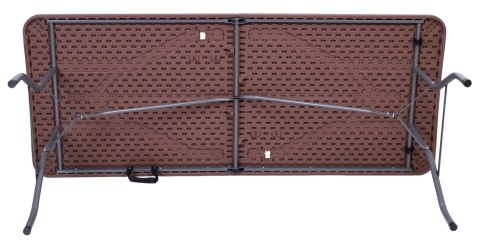 Stół bankietowy składany w walizkę Rattan 180x74x74,5 BROWN