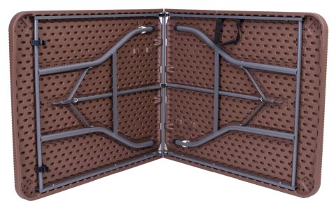 Stół bankietowy składany w walizkę Rattan 180x74x74,5 BROWN