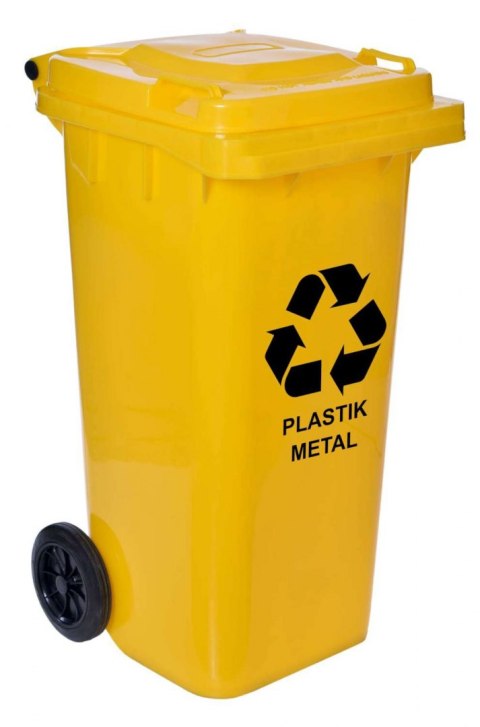 Pojemnik na odpady 120L kosz - żółty Pojemnik na odpady 120L kosz - żółty