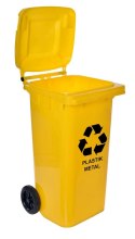 Pojemnik na odpady 120L kosz - żółty