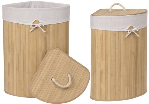 Kosz narożny na pranie bambusowy 60L naturalny Kosz narożny na pranie bambusowy 60L naturalny