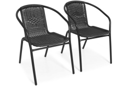Zestaw 2 krzeseł CAPRI - czarny
