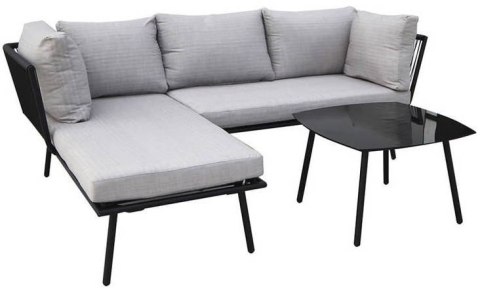 Narożna sofa ogrodowa narożnik wypoczynkowy NICEA - szary Narożna sofa ogrodowa narożnik wypoczynkowy NICEA - szary