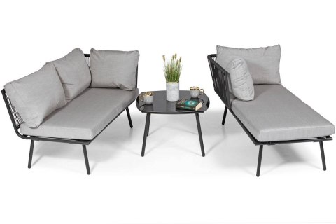 Narożna sofa ogrodowa narożnik wypoczynkowy NICEA - szary Narożna sofa ogrodowa narożnik wypoczynkowy NICEA - szary