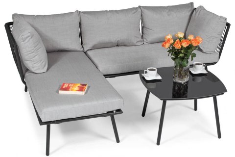 Narożna sofa ogrodowa narożnik wypoczynkowy NICEA - szary Narożna sofa ogrodowa narożnik wypoczynkowy NICEA - szary