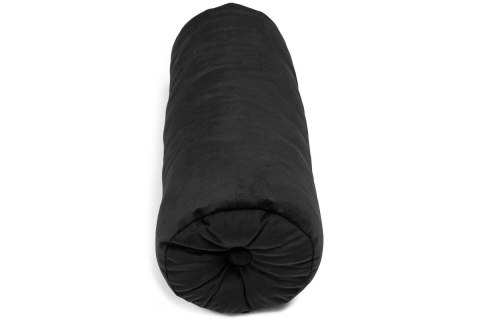 Poduszka dekoracyjna wałek z guzikiem 50 cm - czarny