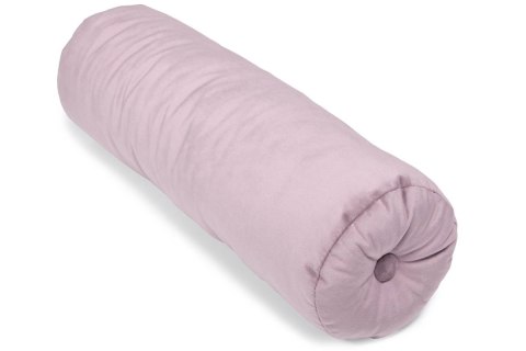 Welurowa poduszka wałek z guzikiem 50 cm - pudrowy róż Welurowa poduszka wałek z guzikiem 50 cm - pudrowy róż
