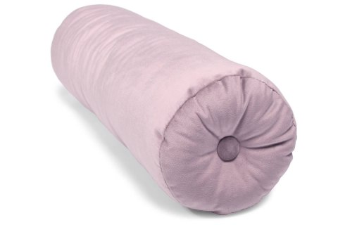 Welurowa poduszka wałek z guzikiem 50 cm - pudrowy róż Welurowa poduszka wałek z guzikiem 50 cm - pudrowy róż