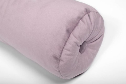 Welurowa poduszka wałek z guzikiem 50 cm - pudrowy róż Welurowa poduszka wałek z guzikiem 50 cm - pudrowy róż
