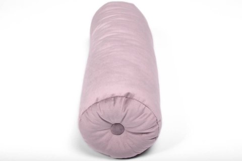 Welurowa poduszka wałek z guzikiem 50 cm - pudrowy róż Welurowa poduszka wałek z guzikiem 50 cm - pudrowy róż