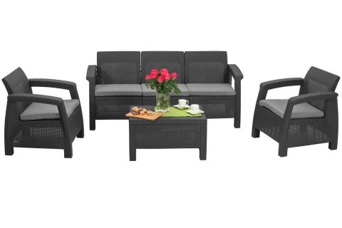 Zestaw wypoczynkowy CORFU SET MAX 5-osobowy - grafit Zestaw wypoczynkowy CORFU SET MAX 5-osobowy - grafit