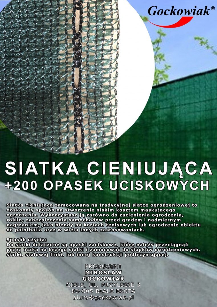 Siatka cieniująca 180g 1,5X50m szara Siatka cieniująca 180g 1,5X50m szara