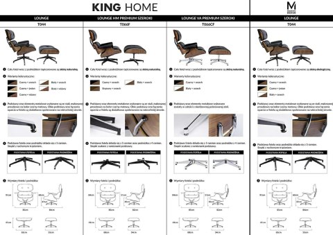 Fotel LOUNGE HM czarny / jesion z podnóżkiem