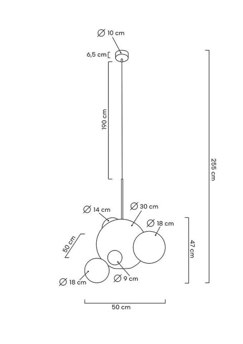 Lampa wisząca SORRENTO 6 biała / złota