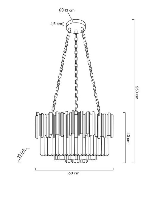 Lampa wisząca IMERIO GOLD 60 - stal, kryształ