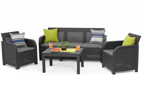 Meble ogrodowe ROSALIE SET MAX 5-osobowy - grafitowy Meble ogrodowe ROSALIE SET MAX 5-osobowy - grafitowy