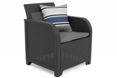 Meble ogrodowe ROSALIE SET MAX 5-osobowy - grafitowy Meble ogrodowe ROSALIE SET MAX 5-osobowy - grafitowy