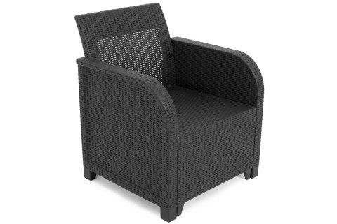 Meble ogrodowe ROSALIE SET MAX 5-osobowy - grafitowy Meble ogrodowe ROSALIE SET MAX 5-osobowy - grafitowy