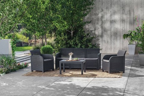 Meble ogrodowe ROSALIE SET MAX 5-osobowy - grafitowy Meble ogrodowe ROSALIE SET MAX 5-osobowy - grafitowy