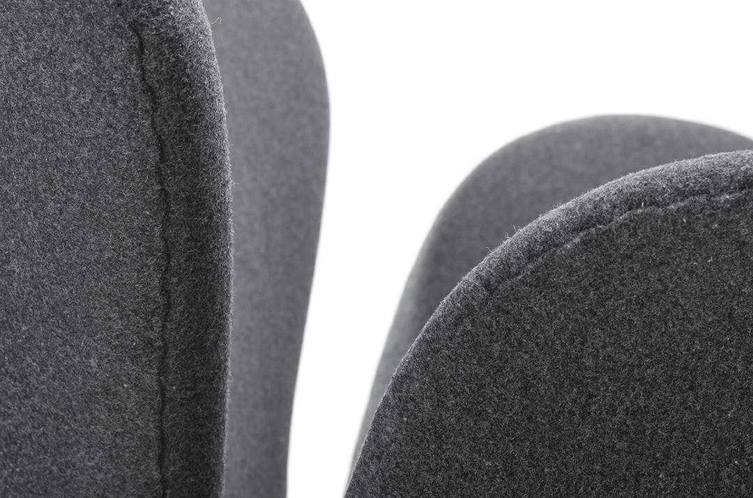 Fotel SWAN WOOL PREMIUM szary - wełna, podstawa stal Fotel SWAN WOOL PREMIUM szary - wełna, podstawa stal
