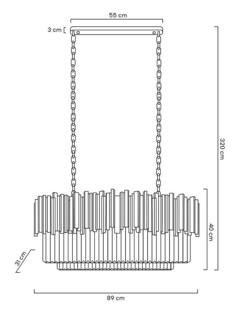 Lampa wisząca MIRIAL LONG SILVER 90 - stal, kryształ