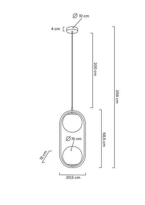 Lampa wisząca RELI DOUBLE złota