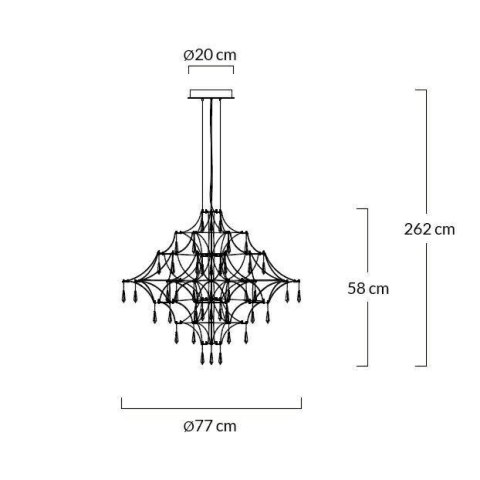 Lampa wisząca CONSTANCIA 77 złota - LED, stal szczotkowana