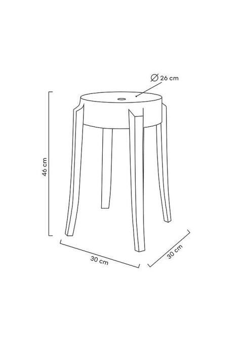Stołek CHARLES 46 transparentny - poliwęglan