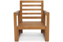 Zewnętrzny drewniany fotel wypoczynkowy MALTA brąz/grafit
